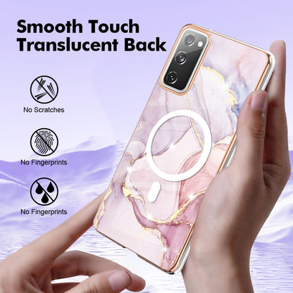 For Samsung Galaxy S20 FE 5G&4G / S20 Lite / S20 Fan Edition Marble Pattern Dual-side IMD Magsafe TPU Phone Case(Rose Gold 005) by buy2fix