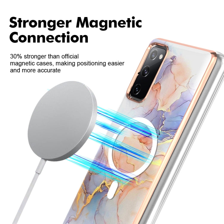 For Samsung Galaxy S20 FE 5G&4G / S20 Lite / S20 Fan Edition Marble Pattern Dual-side IMD Magsafe TPU Phone Case(White Marble) by buy2fix