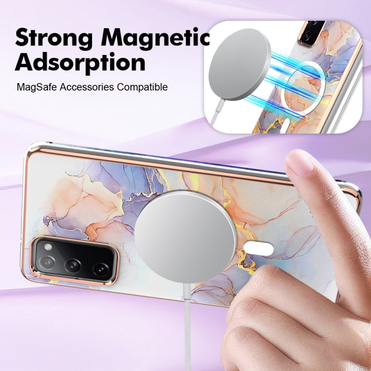 For Samsung Galaxy S20 FE 5G&4G / S20 Lite / S20 Fan Edition Marble Pattern Dual-side IMD Magsafe TPU Phone Case(White Marble) by buy2fix