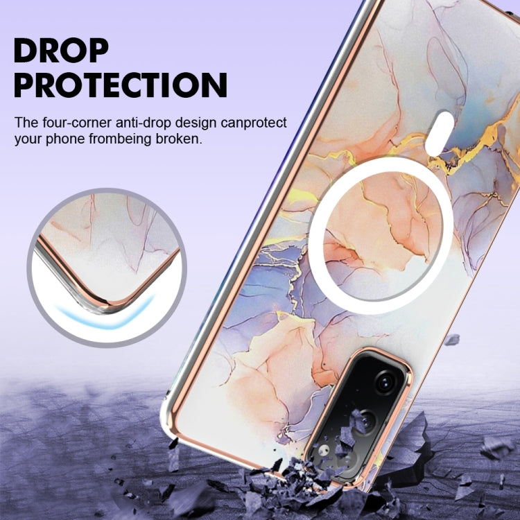 For Samsung Galaxy S20 FE 5G&4G / S20 Lite / S20 Fan Edition Marble Pattern Dual-side IMD Magsafe TPU Phone Case(White Marble) by buy2fix