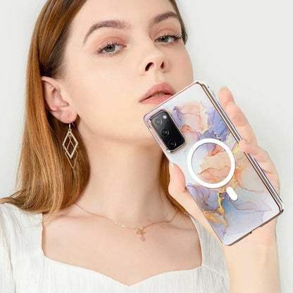For Samsung Galaxy S20 FE 5G&4G / S20 Lite / S20 Fan Edition Marble Pattern Dual-side IMD Magsafe TPU Phone Case(White Marble) by buy2fix