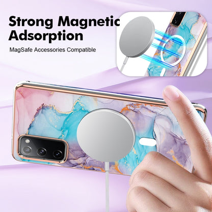 For Samsung Galaxy S20 FE 5G&4G / S20 Lite / S20 Fan Edition Marble Pattern Dual-side IMD Magsafe TPU Phone Case(Blue Marble) - Galaxy S20 FE Cases by buy2fix | Online Shopping UK | buy2fix