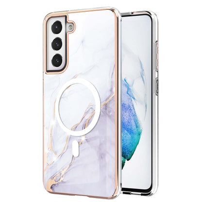 For Samsung Galaxy S21 FE 5G Marble Pattern Dual-side IMD Magsafe TPU Phone Case(White 006) - Galaxy Phone Cases by buy2fix | Online Shopping UK | buy2fix