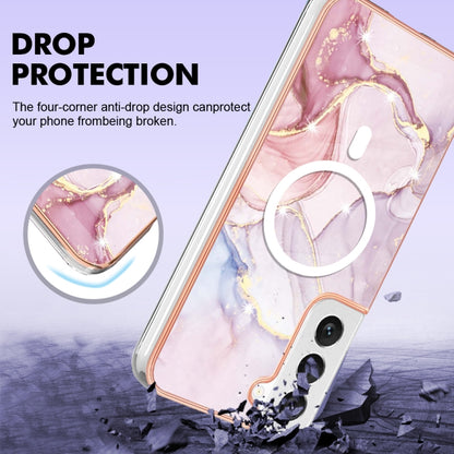 For Samsung Galaxy S22 5G Marble Pattern Dual-side IMD Magsafe TPU Phone Case(Rose Gold 005) - Galaxy S22 5G Cases by buy2fix | Online Shopping UK | buy2fix