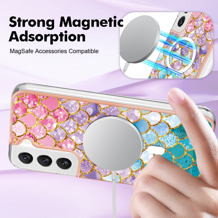 For Samsung Galaxy S22 5G Marble Pattern Dual-side IMD Magsafe TPU Phone Case(Colorful Scales) by buy2fix