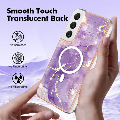 For Samsung Galaxy S23+ 5G Marble Pattern Dual-side IMD Magsafe TPU Phone Case(Purple 002) - Galaxy S23+ 5G Cases by buy2fix | Online Shopping UK | buy2fix