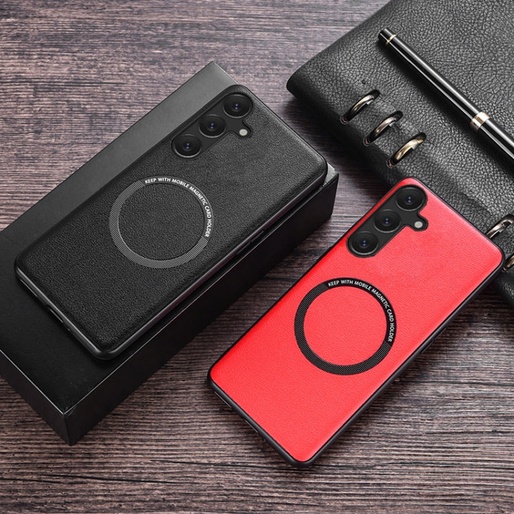 For Samsung Galaxy A35 MagSafe Magnetic PU Phone Case(Red) by buy2fix