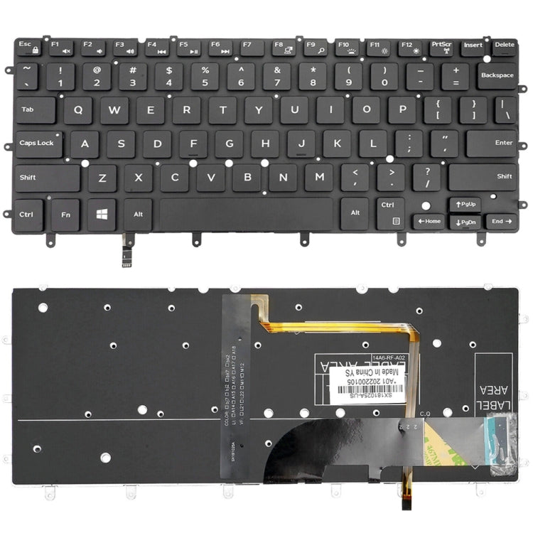 For Dell XPS 13 9343 13 9350 9360 US Version Backlight Laptop Keyboard(Black) - Dell Spare Parts by buy2fix | Online Shopping UK | buy2fix