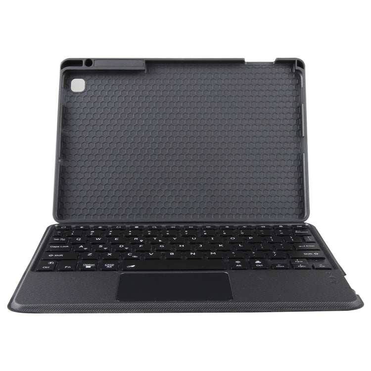 T610B-AS Pivot Backlight Upper Pen Tray Bluetooth Keyboard Leather Case For Samsung Galaxy Tab S6 Lite 10.4 P610/615(Black) - Samsung Keyboard by buy2fix | Online Shopping UK | buy2fix