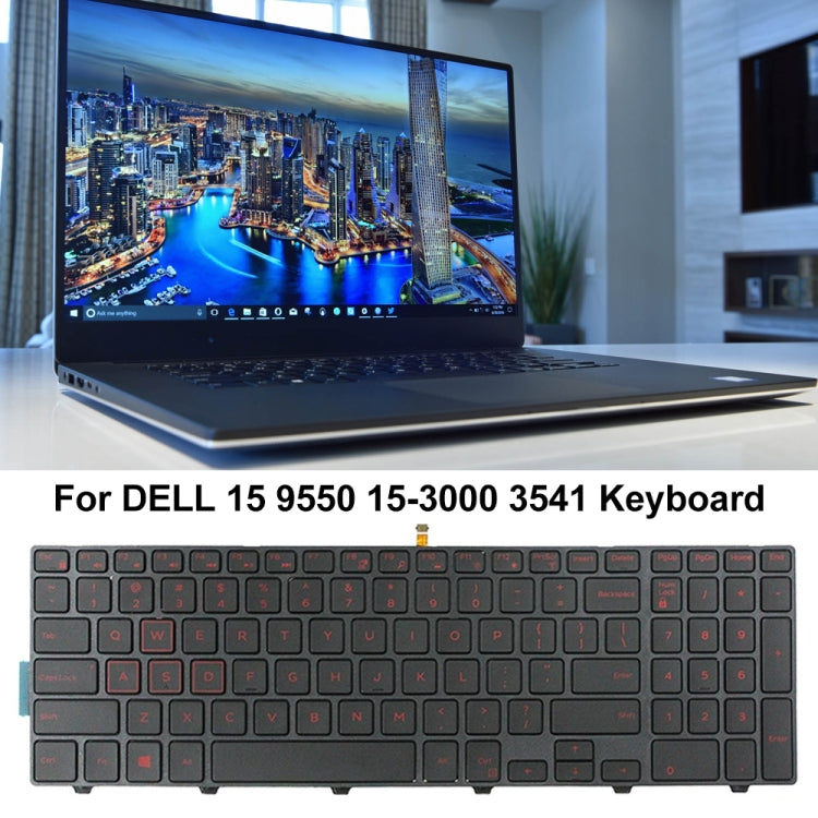 Backlight Laptop Keyboard For Dell 15-9550 / 15-3000 / 15-5542(Red Word) by buy2fix