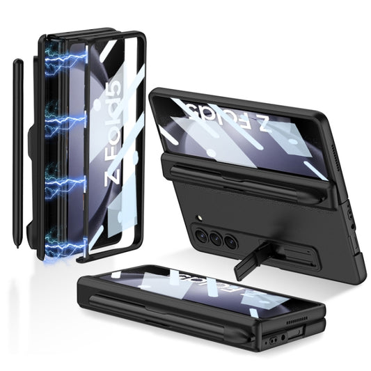 For Samsung Galaxy Z Fold5 GKK Full Coverage Magnetic Fold Hinge Phone Case with Pen Slots(Black) - Galaxy Z Fold5 Cases by GKK | Online Shopping UK | buy2fix