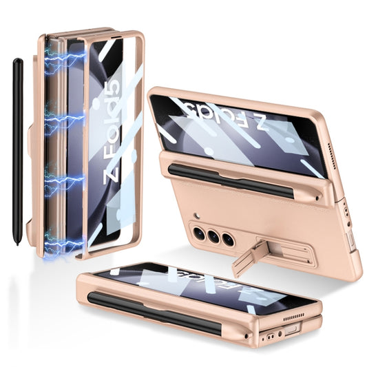 For Samsung Galaxy Z Fold5 GKK Full Coverage Magnetic Fold Hinge Phone Case with Pen Slots(Gold) - Galaxy Z Fold5 Cases by GKK | Online Shopping UK | buy2fix