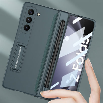 For Samsung Galaxy Z Fold5 GKK Full Coverage Magnetic Fold Hinge Phone Case with Pen Slots(Night Green) - Galaxy Z Fold5 Cases by GKK | Online Shopping UK | buy2fix