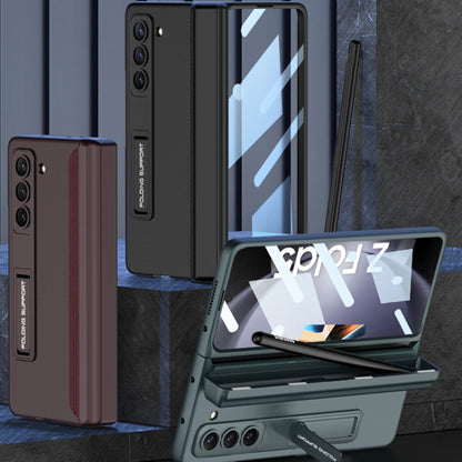 For Samsung Galaxy Z Fold5 GKK Integrated Magnetic Full Coverage Phone Flip Case with Pen Box(Green) by GKK