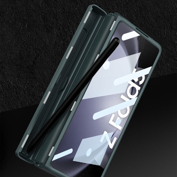 For Samsung Galaxy Z Fold5 GKK Integrated Magnetic Full Coverage Phone Flip Case with Pen Box(Green) by GKK