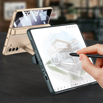 For Samsung Galaxy Z Fold5 GKK Integrated Magnetic Full Coverage Phone Flip Case with Pen Box(Green) by GKK