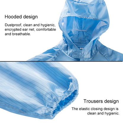 Striped Anti-static Split Hood Dust-proof Work Suit, Size:M(Yellow) - Protective Clothing by buy2fix | Online Shopping UK | buy2fix