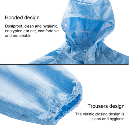 Striped Anti-static Split Hood Dust-proof Work Suit, Size:XL(Yellow) - Protective Clothing by buy2fix | Online Shopping UK | buy2fix