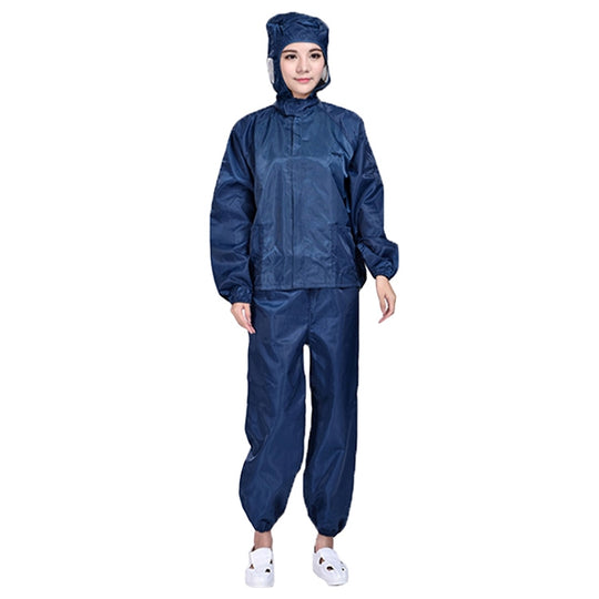 Striped Anti-static Split Hood Dust-proof Work Suit, Size:XL(Navy Blue)
