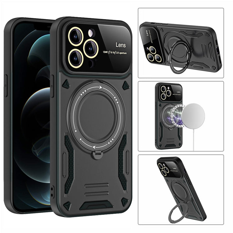 For iPhone 11 Pro Large Window MagSafe Holder Phone Case(Black) by buy2fix