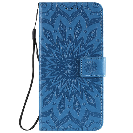 For Huawei Nova 7 5G Embossed Sunflower Pattern Horizontal Flip PU Leather Case with Holder & Card Slots & Wallet & Lanyard(Blue) by buy2fix