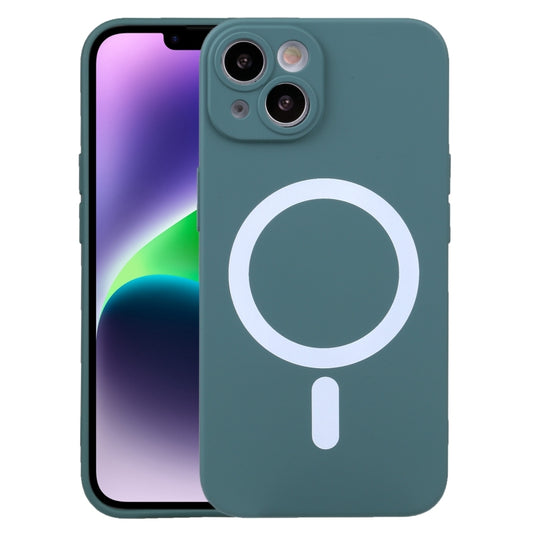 For iPhone 15 Plus Liquid Silicone Magsafe Phone Case(Dark Green) by buy2fix