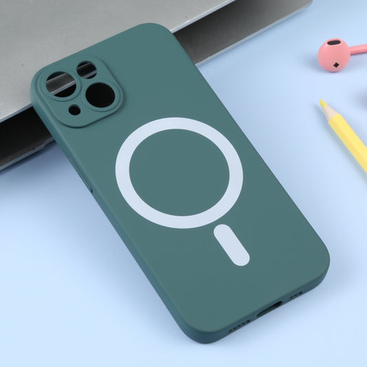 For iPhone 15 Plus Liquid Silicone Magsafe Phone Case(Dark Green) by buy2fix