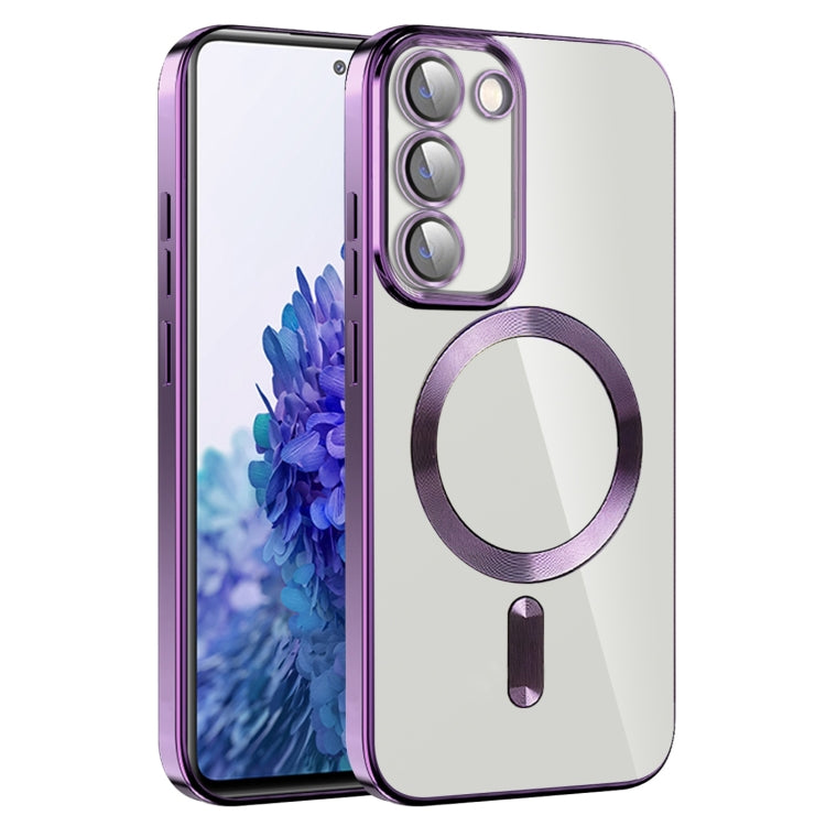 For Samsung Galaxy S20 FE CD Texture Plating TPU MagSafe Phone Case with Lens Film(Dark Purple) by buy2fix