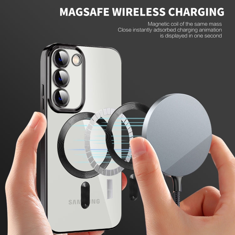 For Samsung Galaxy S20 FE CD Texture Plating TPU MagSafe Phone Case with Lens Film(Black) by buy2fix