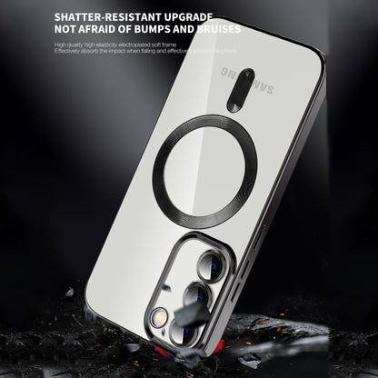 For Samsung Galaxy Note20 Ultra CD Texture Plating TPU MagSafe Phone Case with Lens Film(Royal Blue) by buy2fix