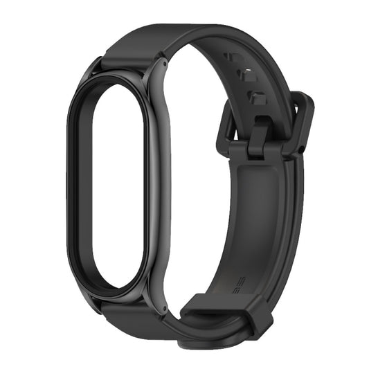 For Xiaomi Mi Band 8 Mijobs Plus Case Silicone Watch Band(Black) by MIJOBS