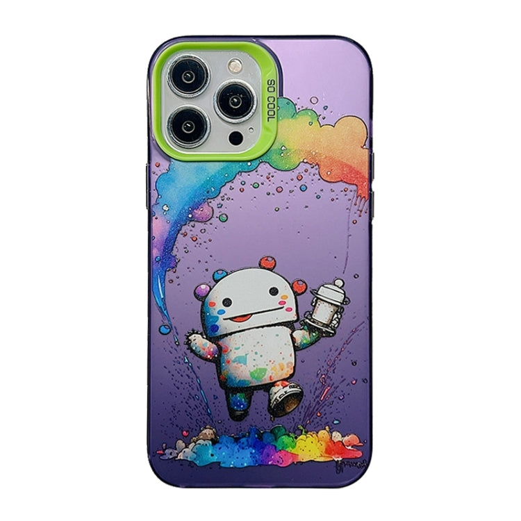 For iPhone 15 Pro Max Cute Animal Pattern Series PC + TPU Phone Case(Robots) - iPhone 15 Pro Max Cases by buy2fix | Online Shopping UK | buy2fix