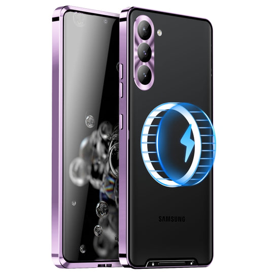 For Samsung Galaxy S23 FE 5G MagSafe Magnetic Frosted Metal Phone Case(Purple)