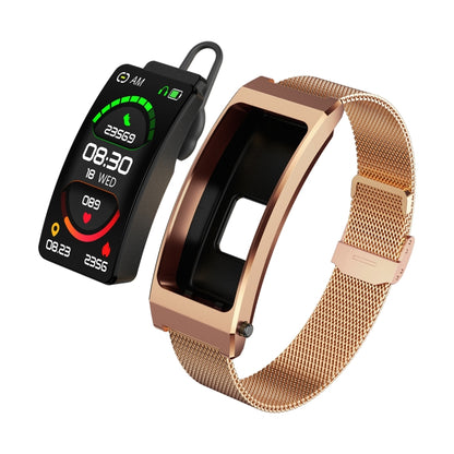 K13S 1.14 inch TFT Screen Milanese Metal Strap Smart Call Bracelet Supports Sleep Management / Blood Oxygen Monitoring(Rose Gold) - Smart Wristbands by buy2fix | Online Shopping UK | buy2fix