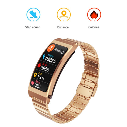 K13S 1.14 inch TFT Screen Slub Steel Strap Smart Calling Bracelet Supports Sleep Management/Blood Oxygen Monitoring(Rose Gold) - Smart Wristbands by buy2fix | Online Shopping UK | buy2fix