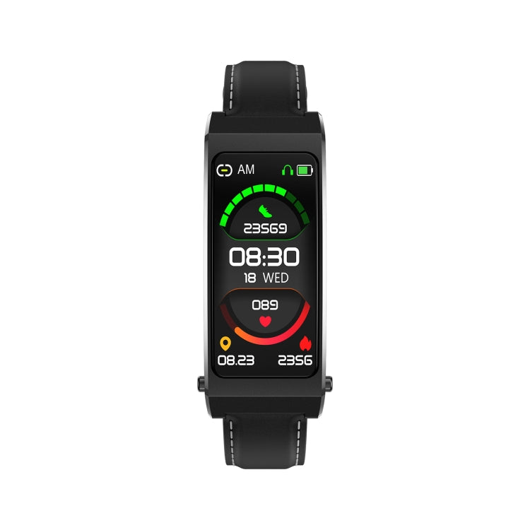 K13S 1.14 inch TFT Screen Leather Strap Smart Calling Bracelet Supports Sleep Management/Blood Oxygen Monitoring(Black) by buy2fix