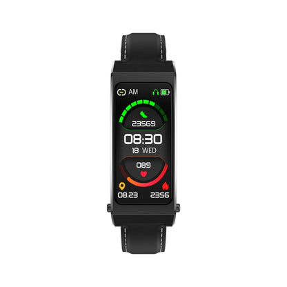 K13S 1.14 inch TFT Screen Leather Strap Smart Calling Bracelet Supports Sleep Management/Blood Oxygen Monitoring(Black) by buy2fix