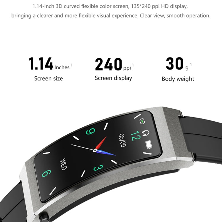 K13S 1.14 inch TFT Screen Leather Strap Smart Calling Bracelet Supports Sleep Management/Blood Oxygen Monitoring(Black) by buy2fix