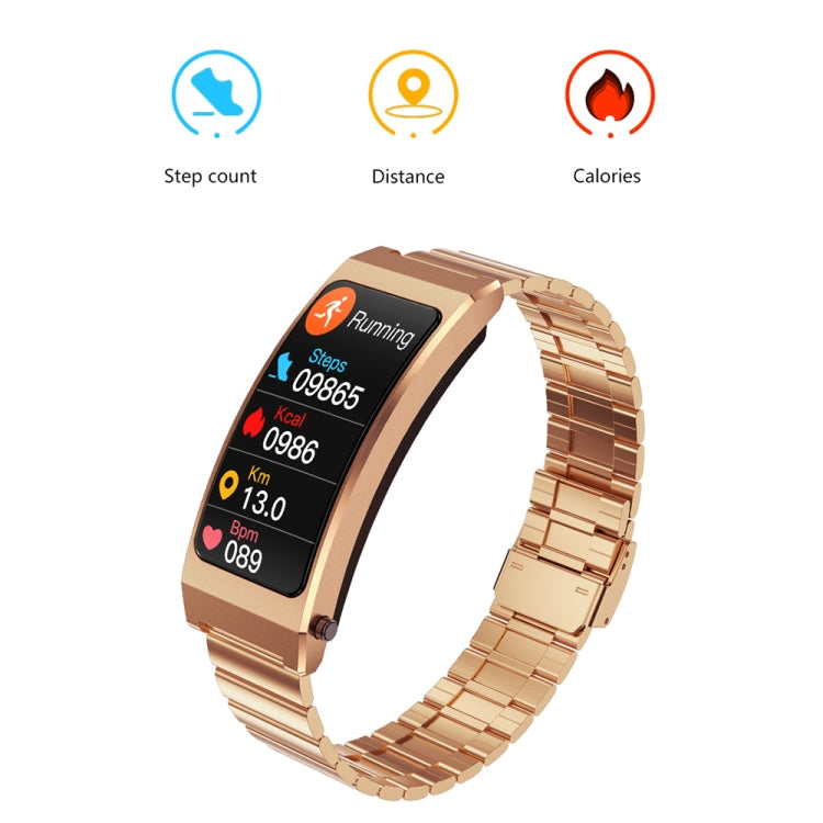 K13S 1.14 inch TFT Screen Leather Strap Smart Calling Bracelet Supports Sleep Management/Blood Oxygen Monitoring(Black) by buy2fix
