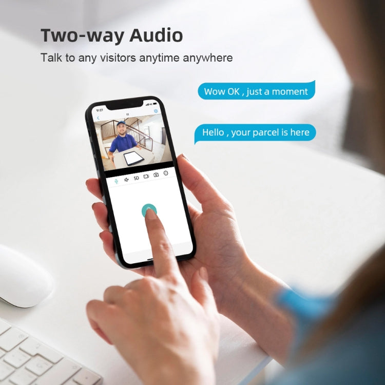A8-C2 2MP Smart WiFi Surveillance IP Camera, Dual-light Full Color Night Vision / Two Way Audio / TF Card, Power Plug:US Plug(White) by buy2fix