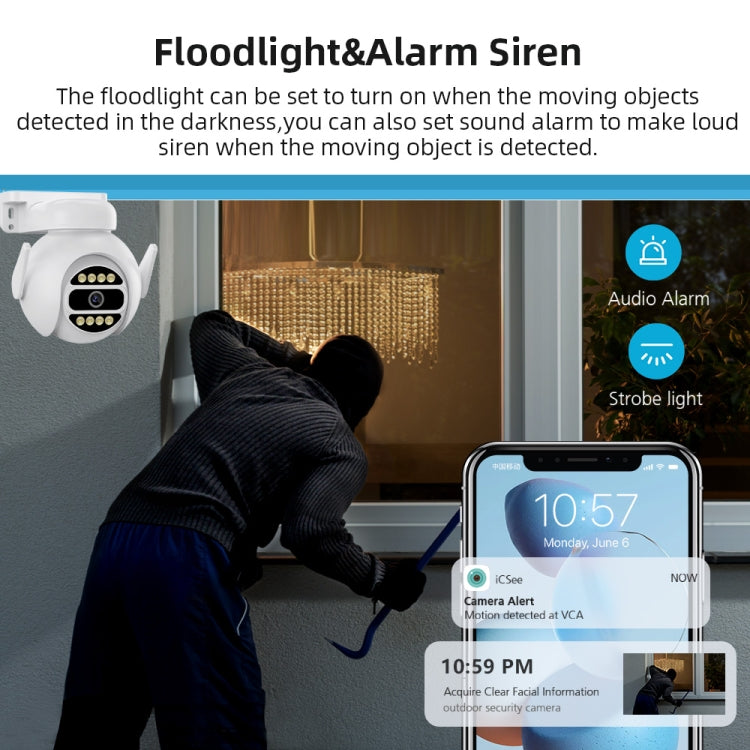 A8-C2 2MP Smart WiFi Surveillance IP Camera, Dual-light Full Color Night Vision / Two Way Audio / TF Card, Power Plug:US Plug(White) by buy2fix