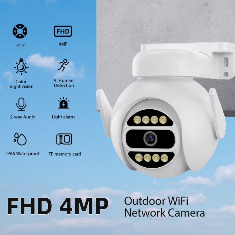 A8-C2 2MP Smart WiFi Surveillance IP Camera, Dual-light Full Color Night Vision / Two Way Audio / TF Card, Power Plug:UK Plug(White) by buy2fix
