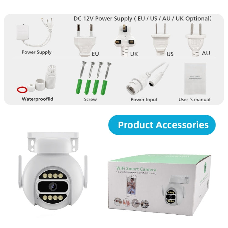 A8-C2 2MP Smart WiFi Surveillance IP Camera, Dual-light Full Color Night Vision / Two Way Audio / TF Card, Power Plug:AU Plug(White) by buy2fix