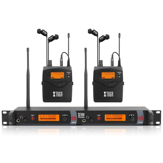 XTUGA RW2080 UHF Wireless Stage Singer In-Ear Monitor System 2 BodyPacks(AU Plug)
