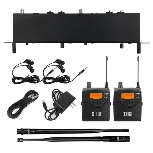 XTUGA RW2080 UHF Wireless Stage Singer In-Ear Monitor System 6 BodyPacks(US Plug) by XTUGA