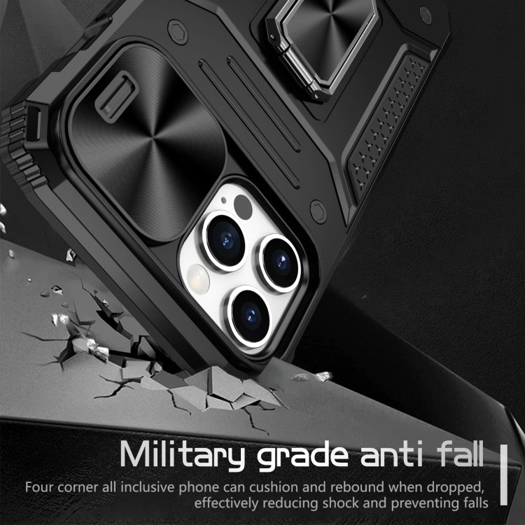 For iPhone 12 Pro Max Camshield Robot TPU Hybrid PC Phone Case(Black) by buy2fix