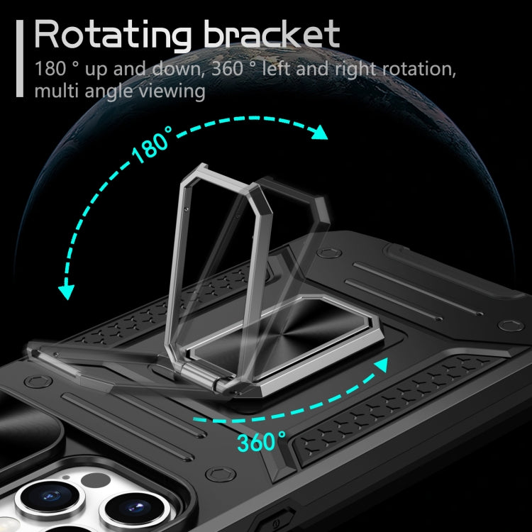 For iPhone 12 Pro Max Camshield Robot TPU Hybrid PC Phone Case(Black) by buy2fix