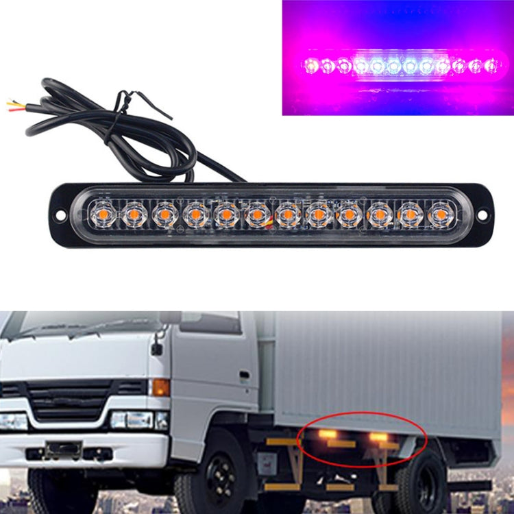 DC12V-24V / 36W Car Truck Emergency Strobe Flash Warning Light 12LEDs Long Ultra-thin Side Lights(Red + Blue + Red) - In Car by buy2fix | Online Shopping UK | buy2fix