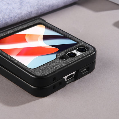 For Samsung Galaxy Z Flip5 MagSafe Back Screen Film Integrated Cloth Texture Phone Case(Black) by buy2fix