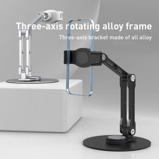 R-JUST HZ42 Clip Type Disc Rotating Phone Desktop Stand(Silver) by R-JUST